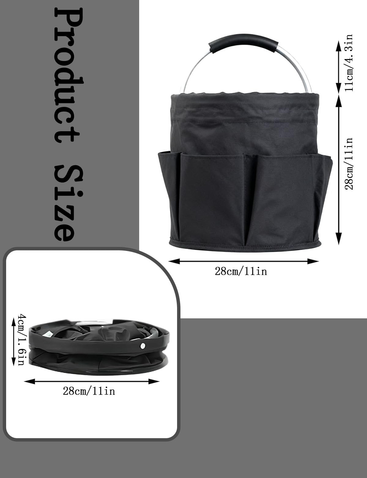 Cleaning Caddy with Handle, Cleaning Products Organizer, Foldable Storage Basket