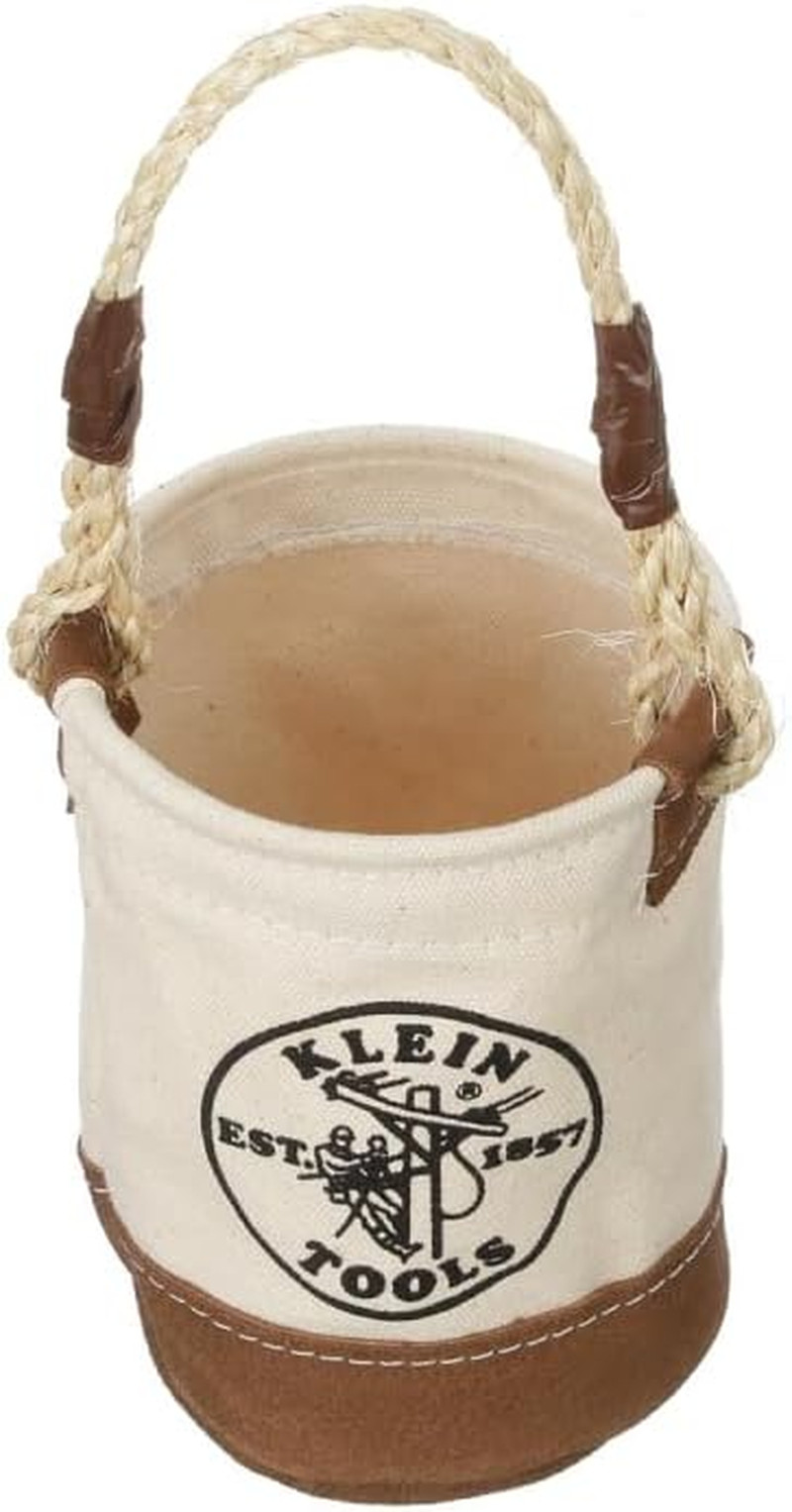 Klein Tools 5104MINI Mini Tool Bucket, All-Purpose Tool Bucket with Leather-Bott