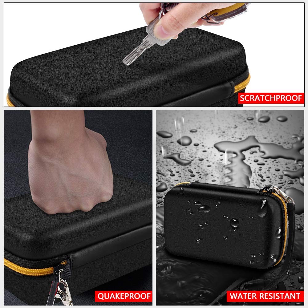 Comecase Hard Carrying Case for 7.5 x 4.3 x 2.95 inches, Black+Inside Grey