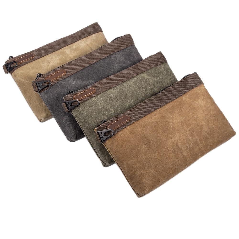 Hamks Waxed Canvas Tool 12 inches, Multi-color (Green, Khaki, Gray,Brown )