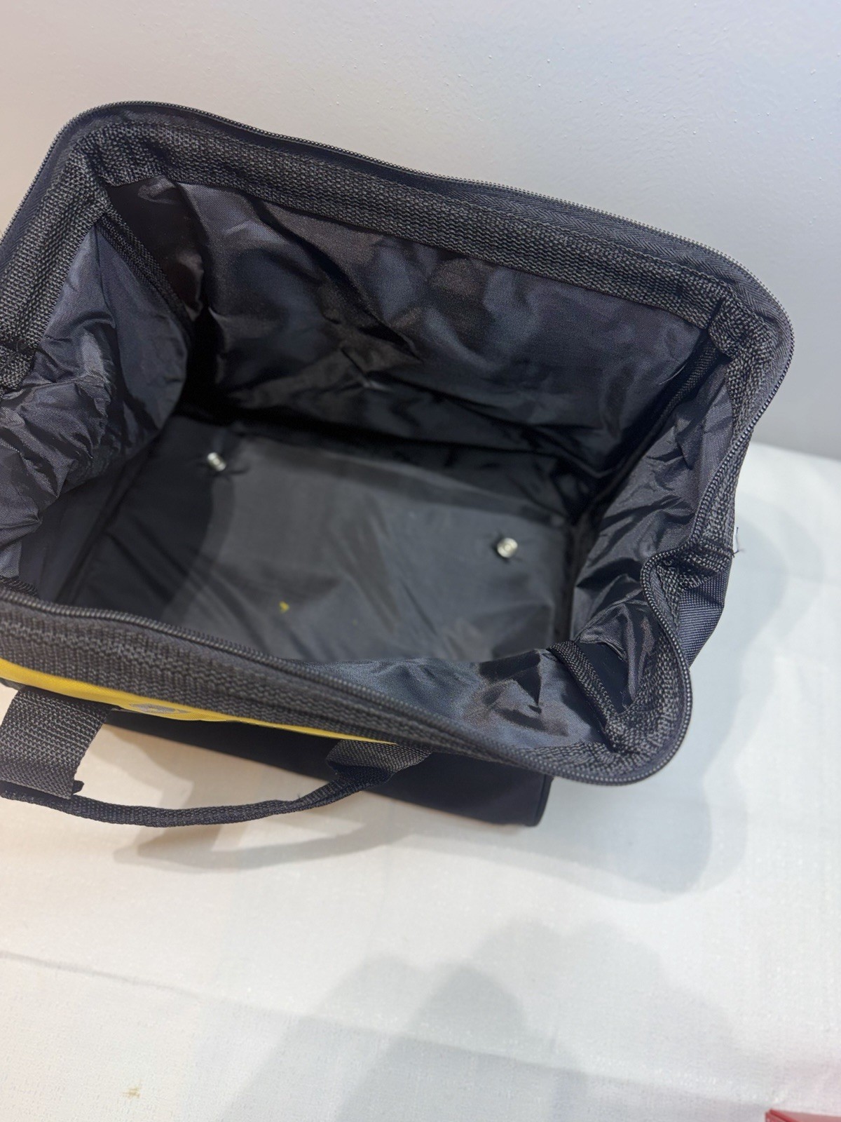 DEWALT Tool Bag Zip Top Carry Tote with Handle, Zipper Closure, Yellow/Black