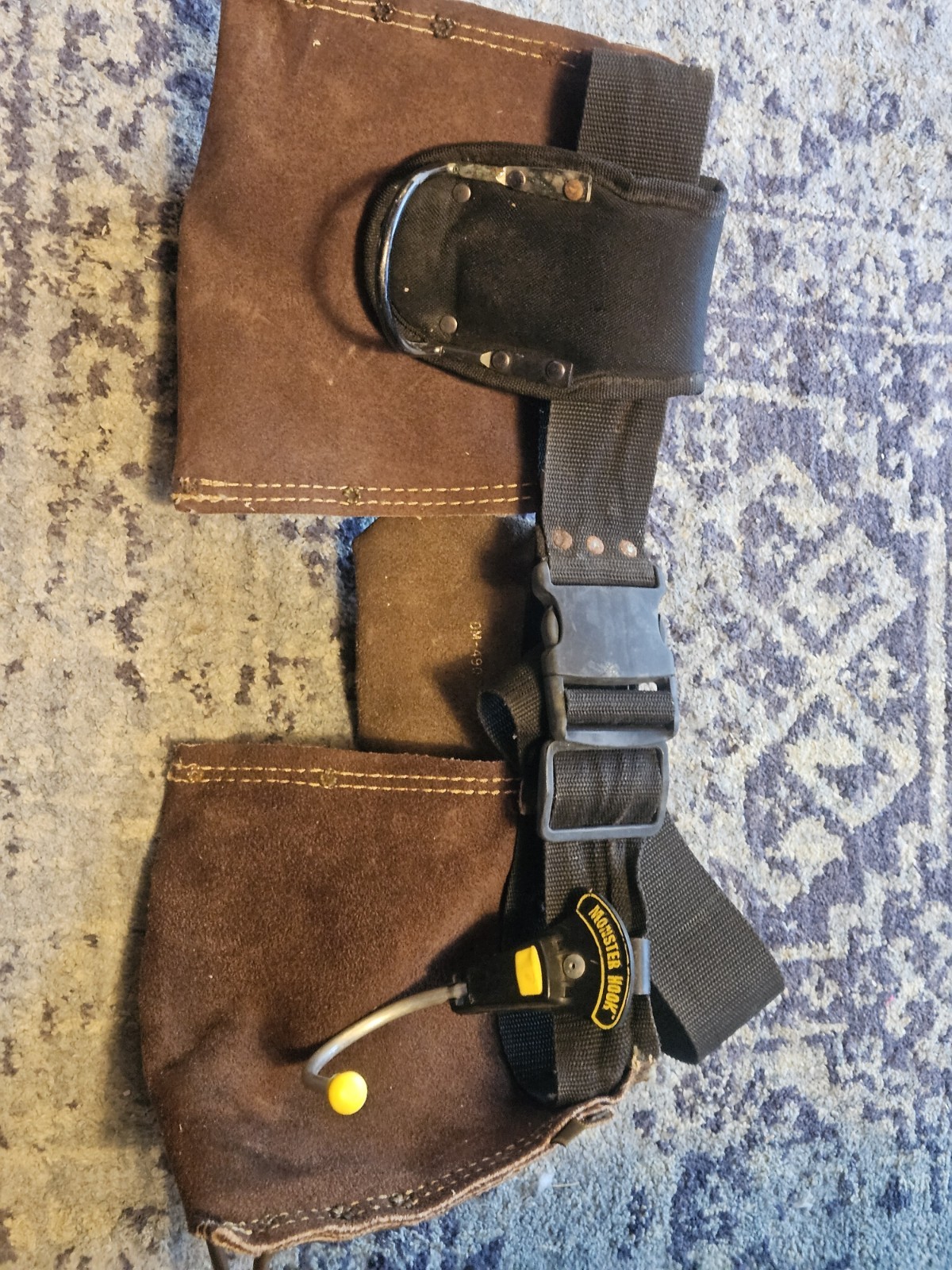 McGuire-Nicholas Brown Leather Tool Belt Adjustable Quick Release Hook 1DM-495-2