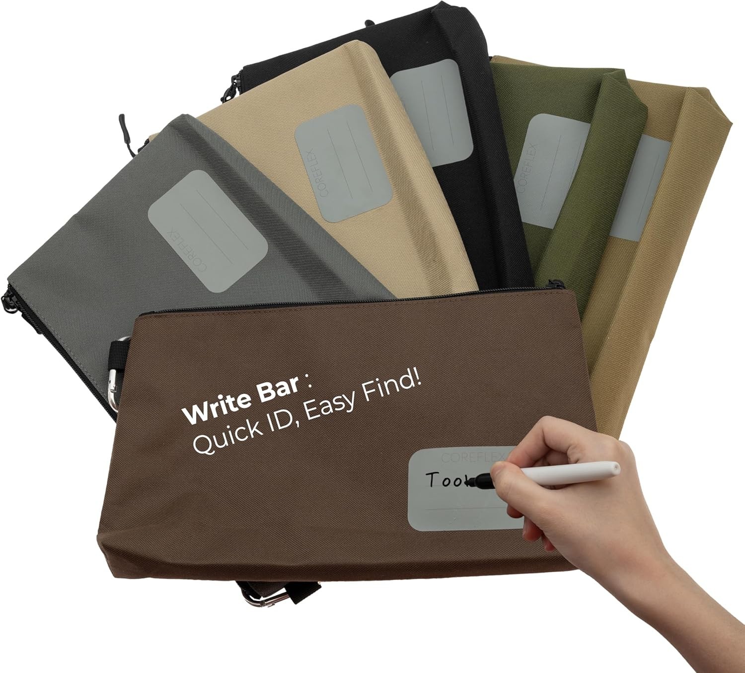 Flat Bottom Canvas Tool Pouch – Large 12-Inch Zipper Bag for Tools & Accessories
