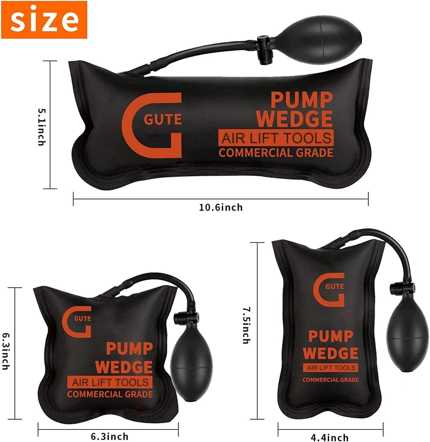 3-Pack Inflatable Air Wedge Bags, 330 LB Leveling Kit for Precision Alignments