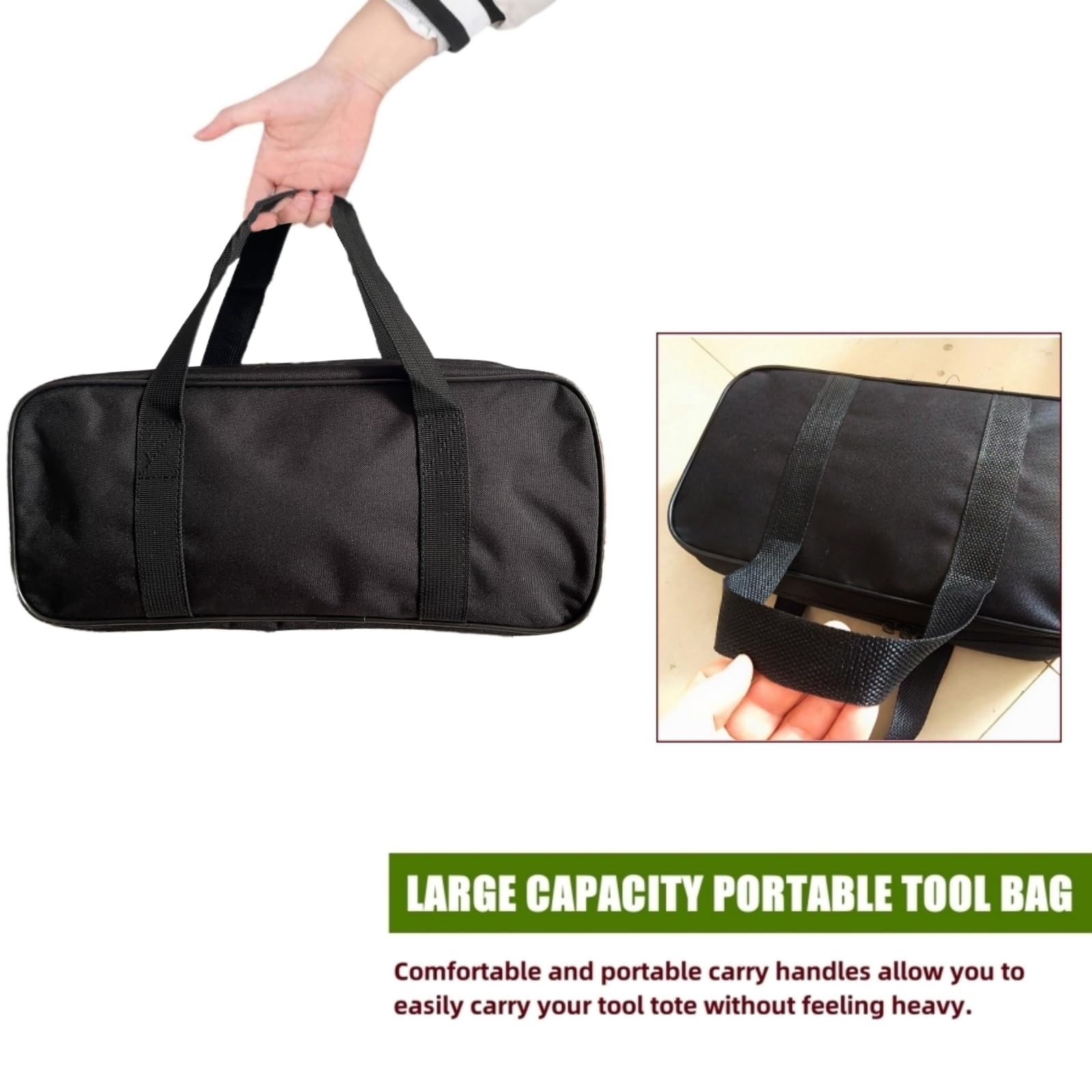 15 Inch Wide Mouth Tool Bag, Waterproof Oxford Electrician Tool Bag, Large Ca…