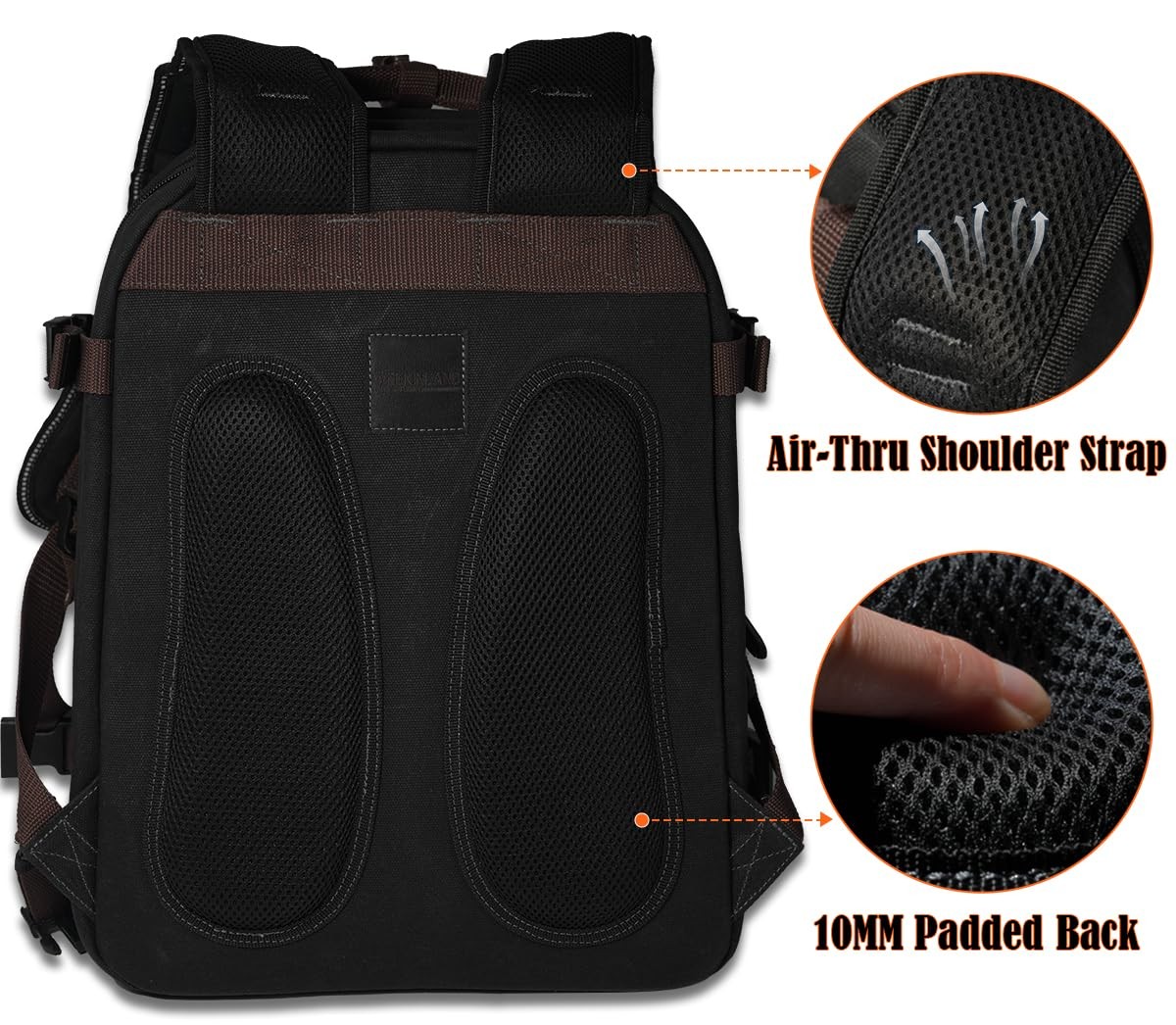 WELKINLAND 90-Pockets Electrician 8.3 x 12.2 x 17 inches, Black+brown