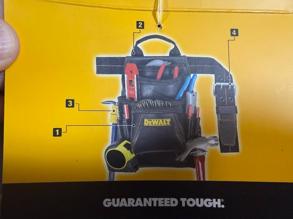 NEW DeWALT DG5433 Carpenter’s LEATHER Nail Tool Bag Pouch 10-Pocket Tools Belt