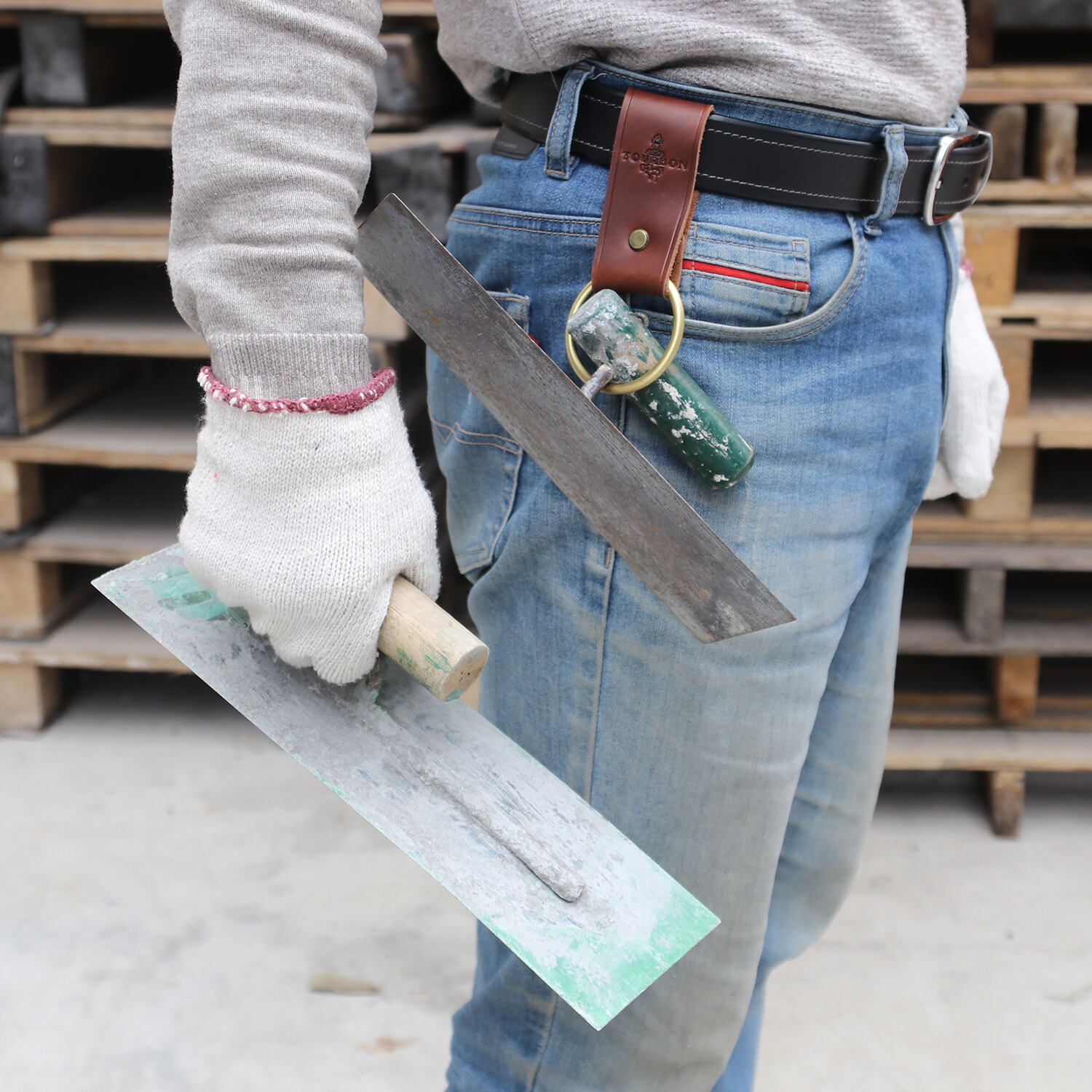 Leather Hammer/Wrench/ Axe Holster Trowel Tools Carry Holder Belt Loop
