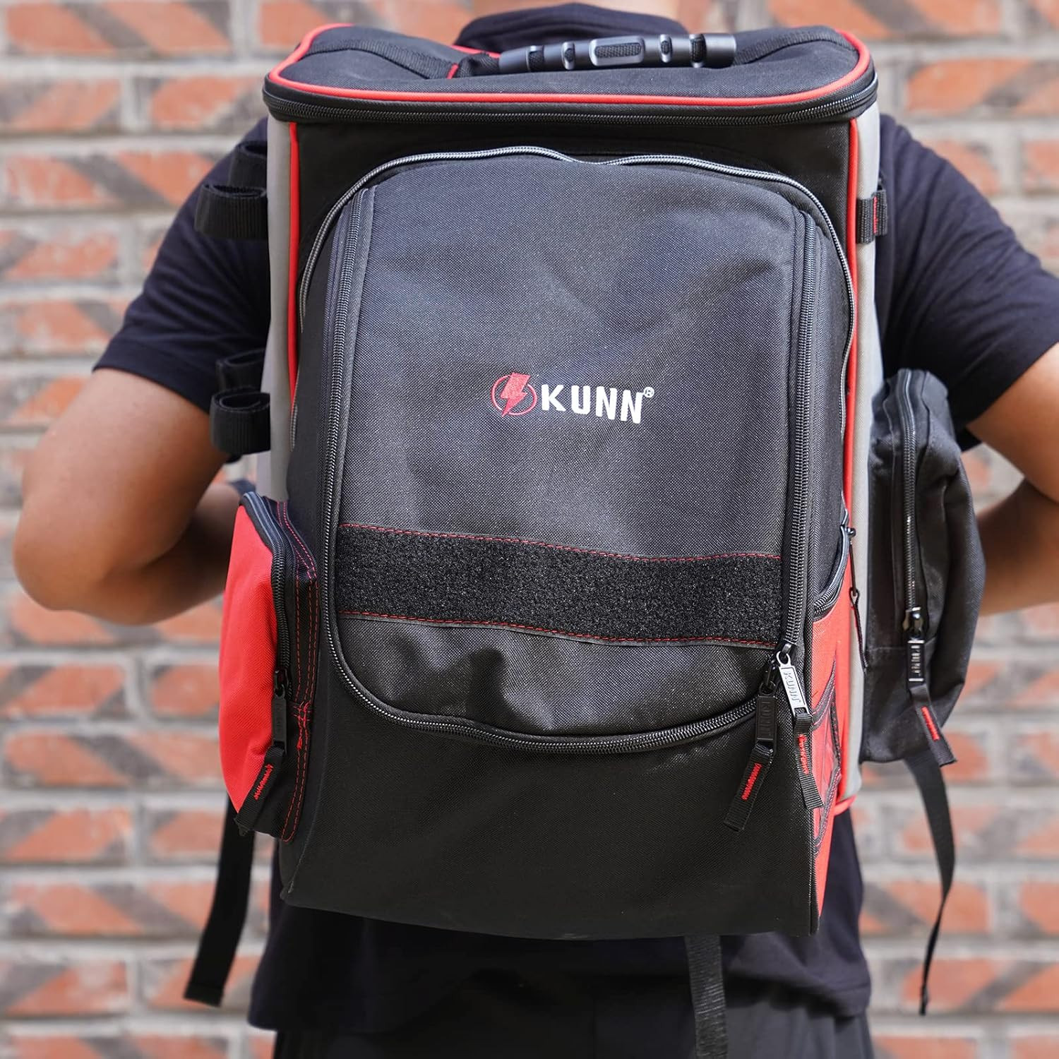 Durable Welding Backpack with Detachable Helmet Bag – Red Tool Carrier