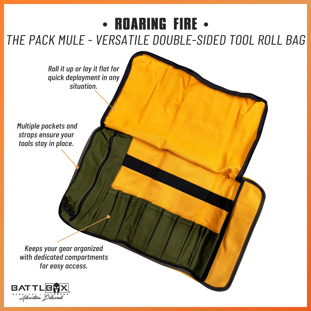 The Pack Mule Versatile Double-Sided Tools & Wrench Roll Bag Multi-Purpose Pouch