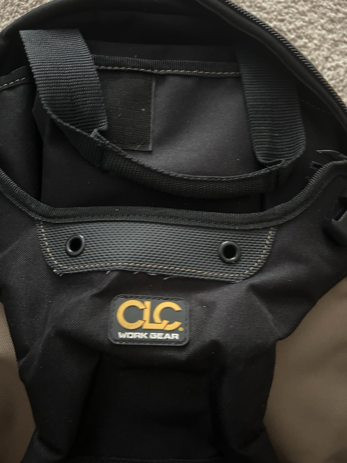CLC Work Gear Tool Backpack Black/Tan w/ Handle & Padded Straps