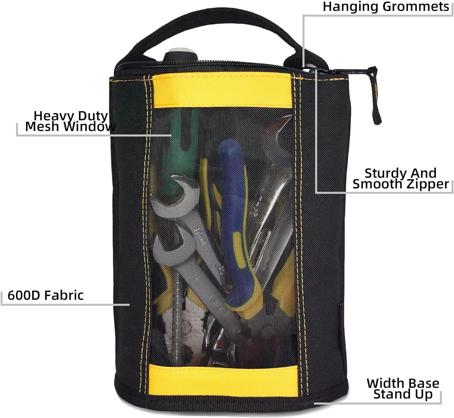 MELOTOUGH Canvas Zipper Tool Pouch Zipper Bag -Fastener bag with Mesh Window and