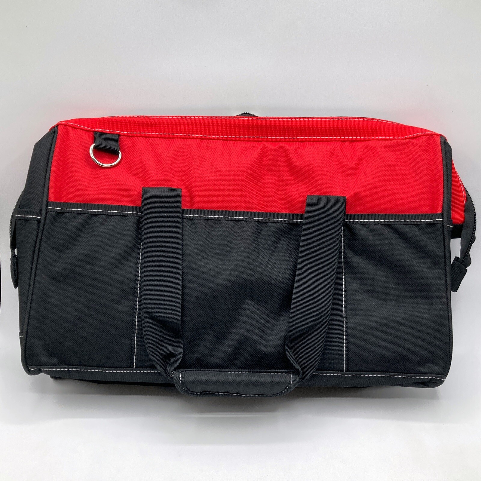 Red Canvas Tool Bag Reinforced Handles Strap Pockets Hard Rock Hotel Casino