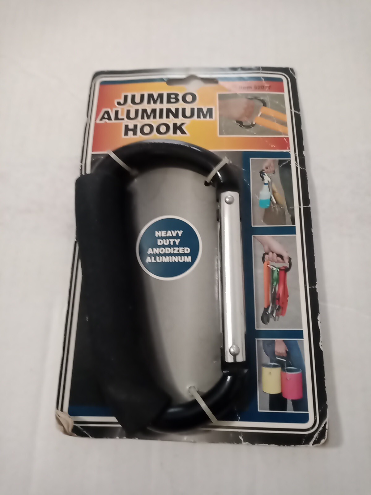 Aluminum Hook Jumbo 5 1/2 Inch With Spring Loaded Snap and Cushion Grip Red