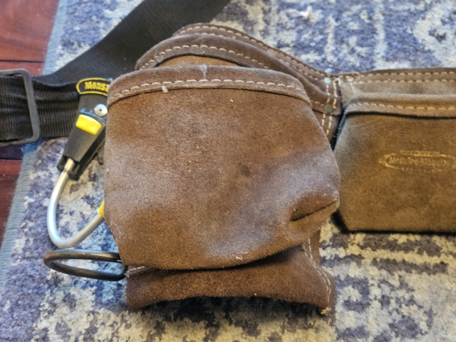 McGuire-Nicholas Brown Leather Tool Belt Adjustable Quick Release Hook 1DM-495-2