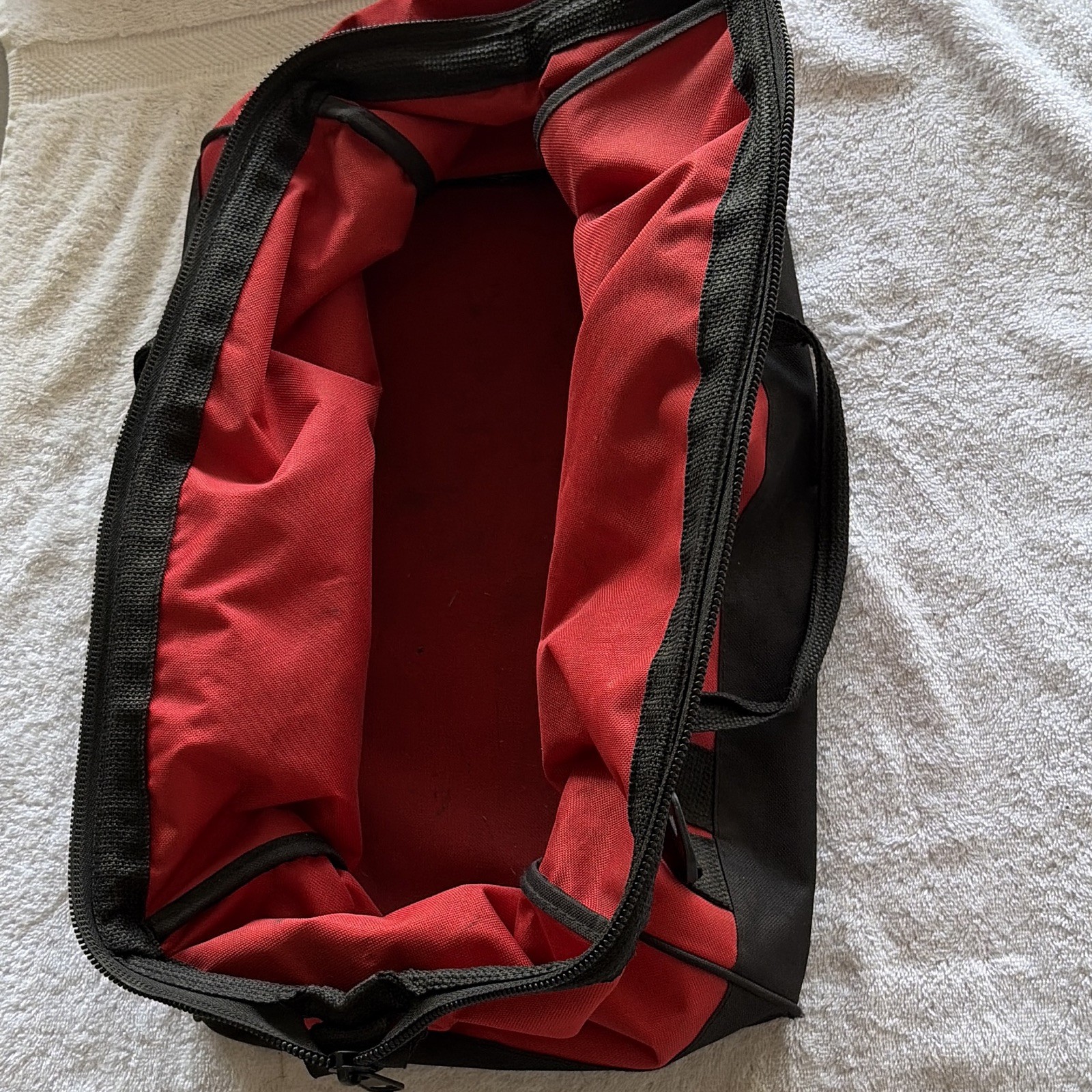 Milwaukee Red/Black Fabric Zipper Tool Bag Carry