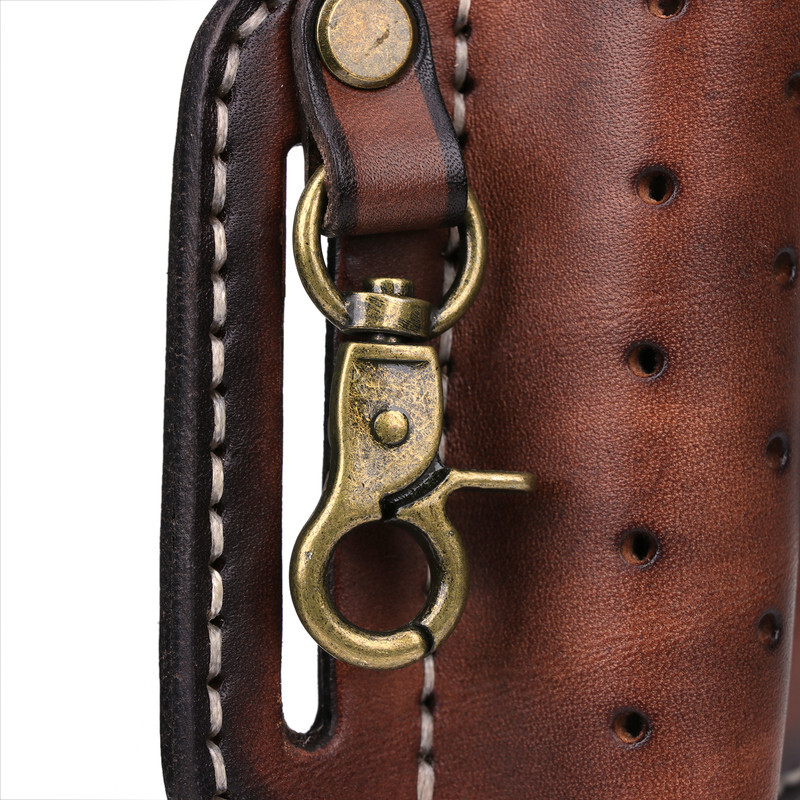 Leather Camping EDC Multitool Pouch Flashlight Holder Knife Belt Holster-TOURBON