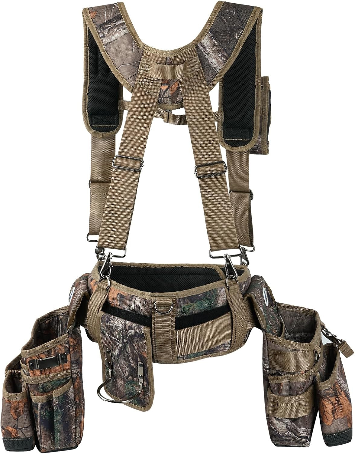 20-523 Large Pockets Tool Belts for Men with Suspenders, 4″ Padded Toolbelt, Ste
