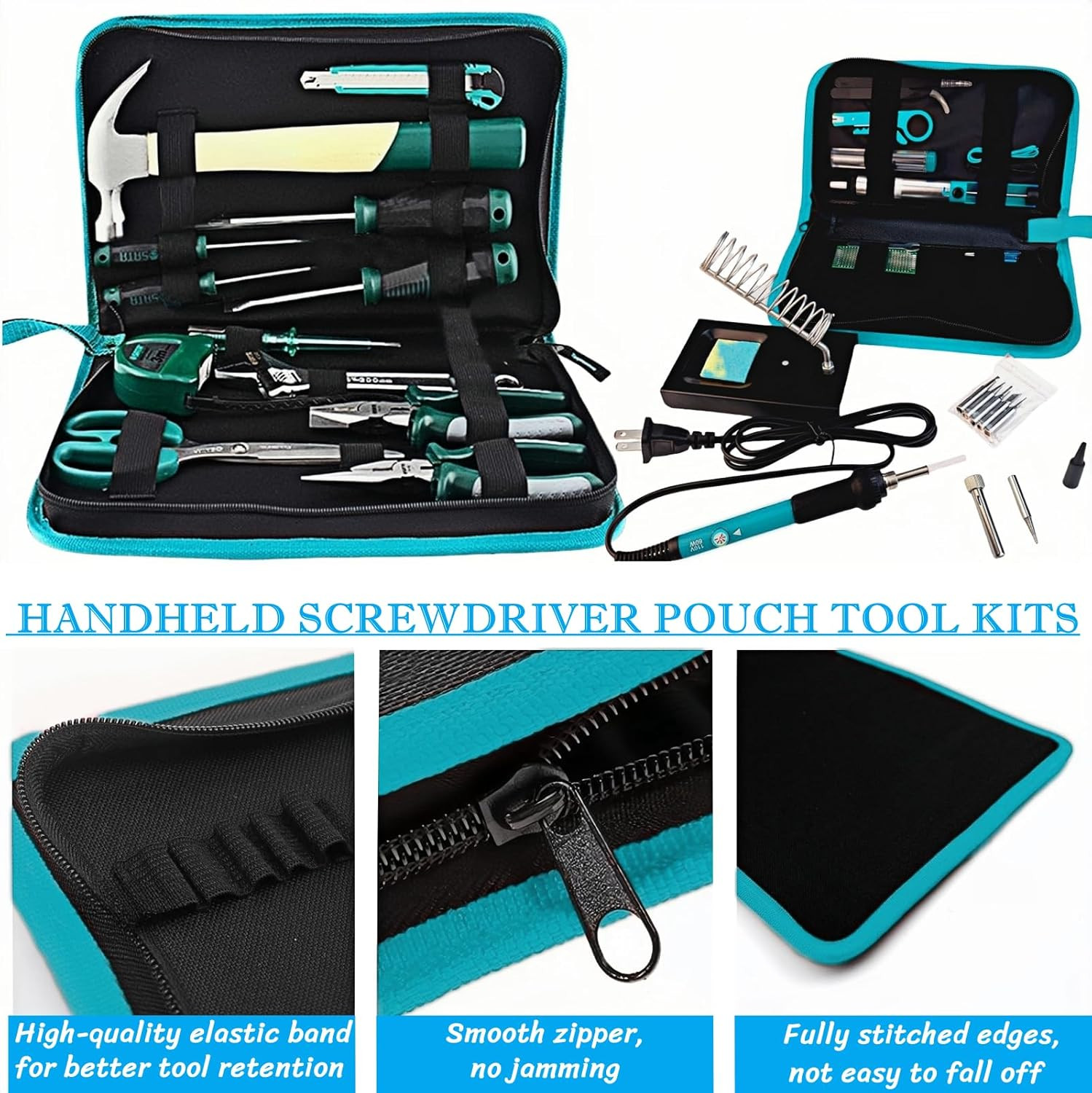 Tool Bag Organizer, Oxford Tool Case Hardboard Kit, Portable Small Tool Pouch wi
