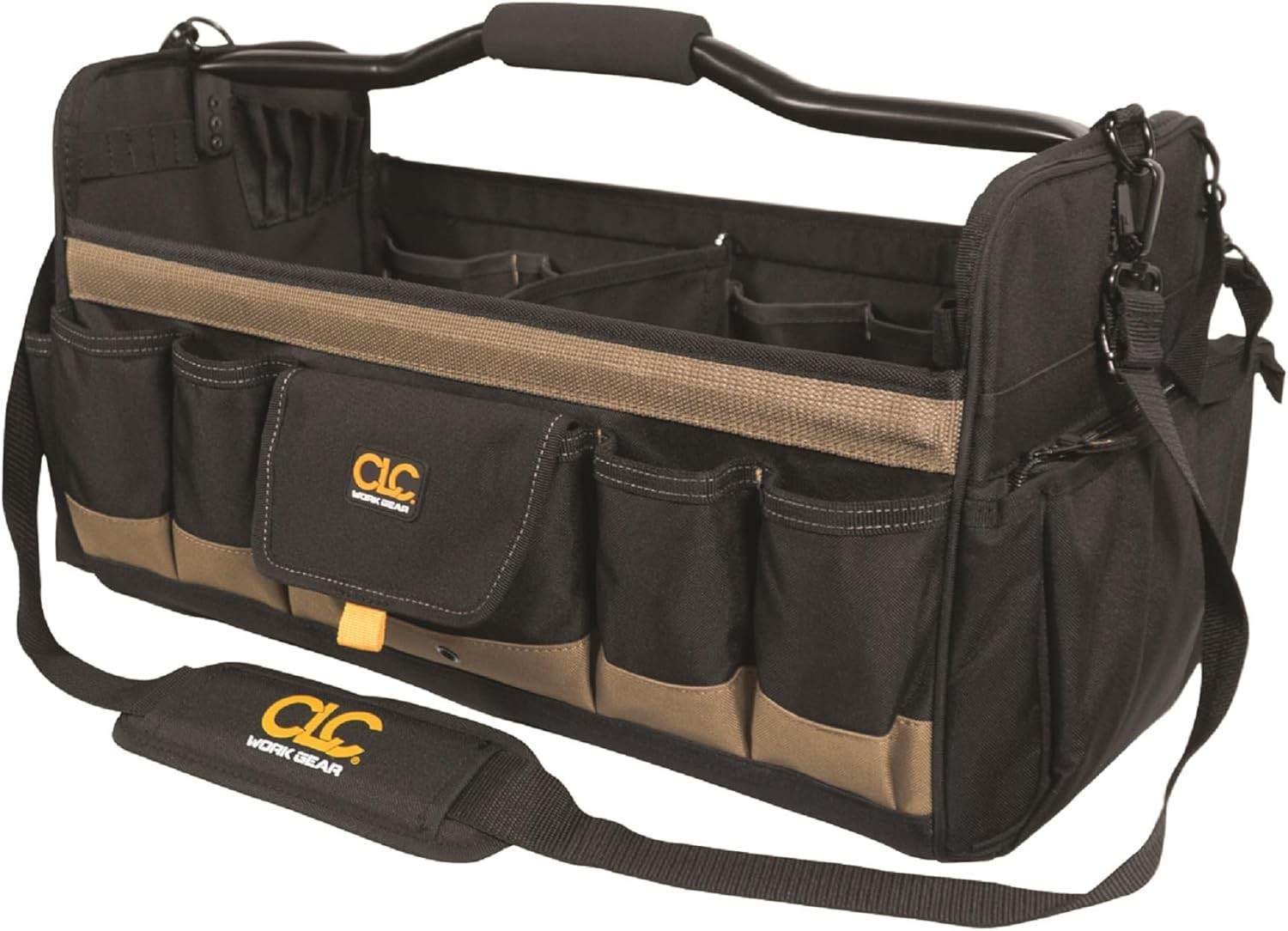 Custom Leathercraft WORK GEAR 1579 20″, Open Top,Soft Sided Tool Box, 27 Pockets