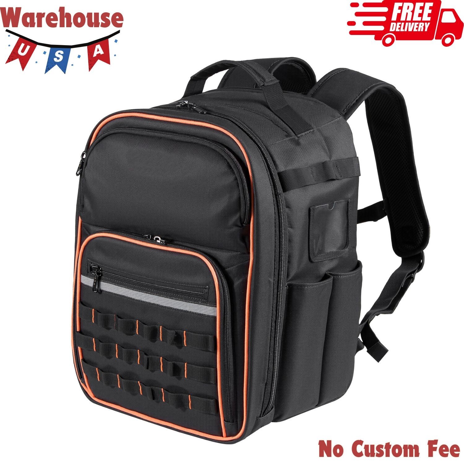 Tool Backpack with 49 Pockets, Durable Storage Organizer for Tools, Work Bag