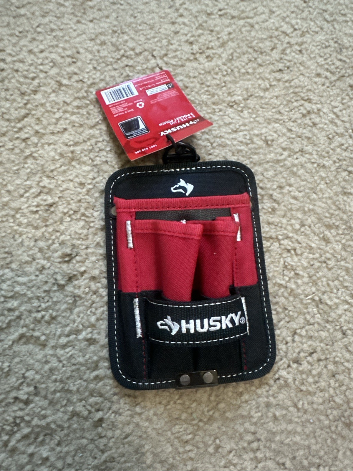 HUSKY 5 Inch 3 Pocket Pouch with Belt Clip 600 Denier Heavy Duty Free Shipping