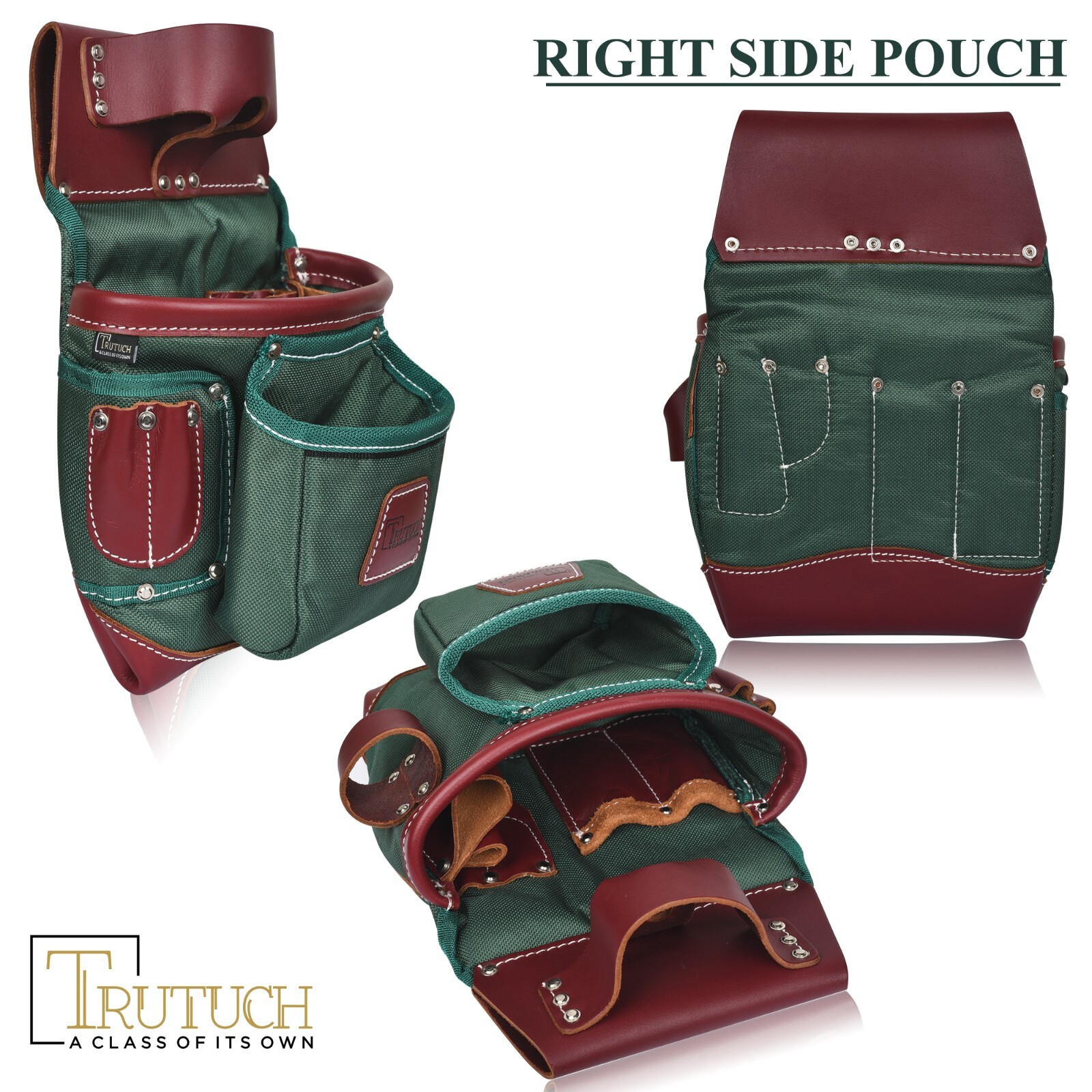 TRUTUCH Nylon and Leather Tool Belt with Leather Work Suspender | Framers