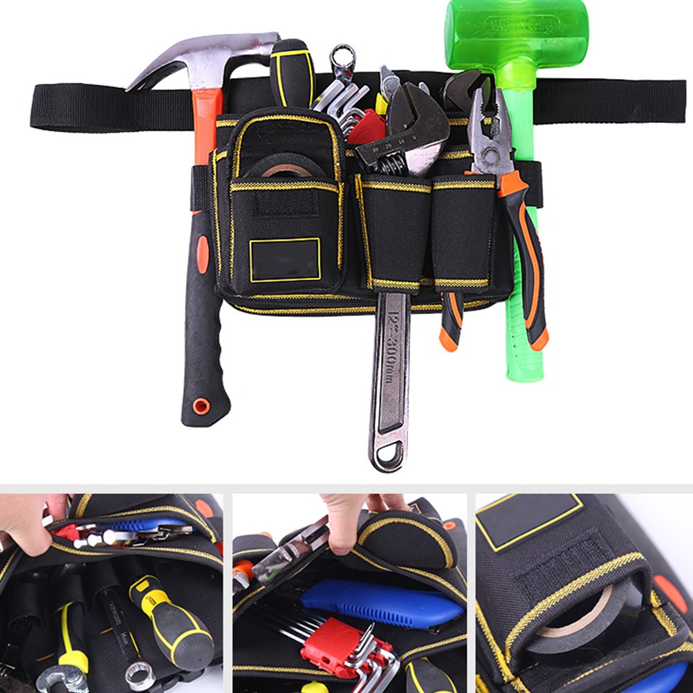 Multipocket Design Tool Bag Black Barbers Hairdressing 1Set 9.8×8.3×3.1in