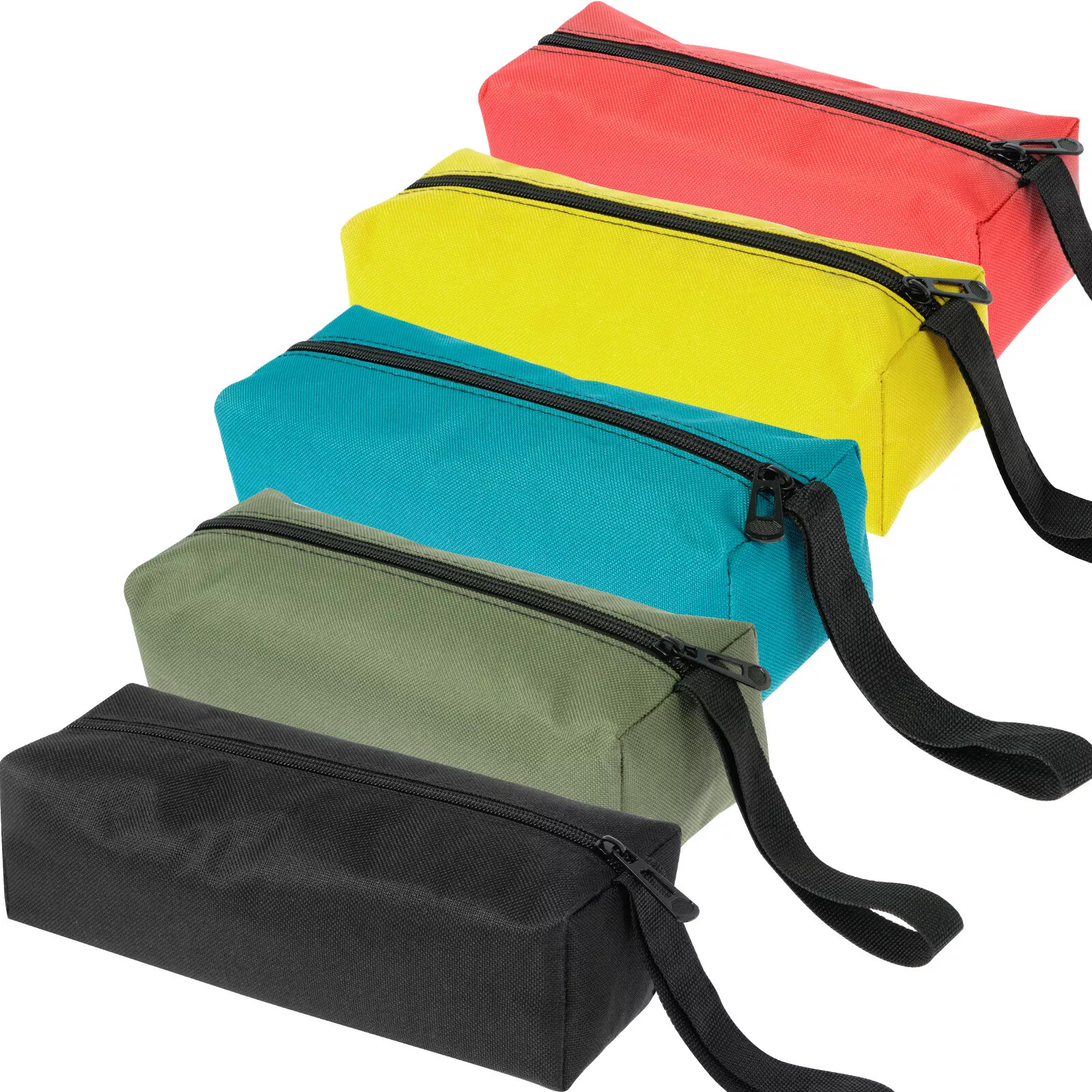 5PCS Canvas Tool Pouch Bags Zipper Small Multipurpose Pouch Heavy Duty Organizer