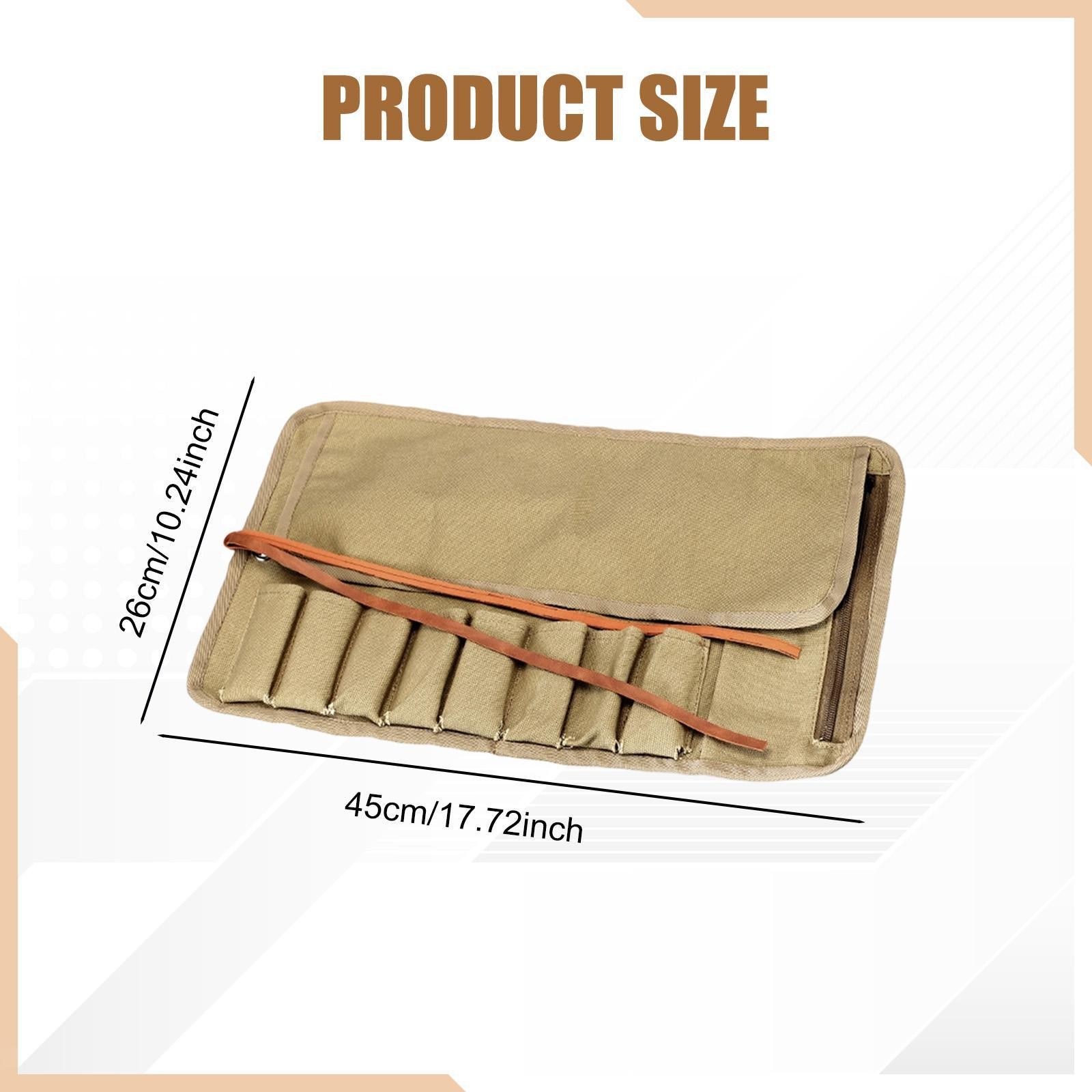8 Slots Roll up Bag Hardware Tools Organizer for Wrenches Household Repairs