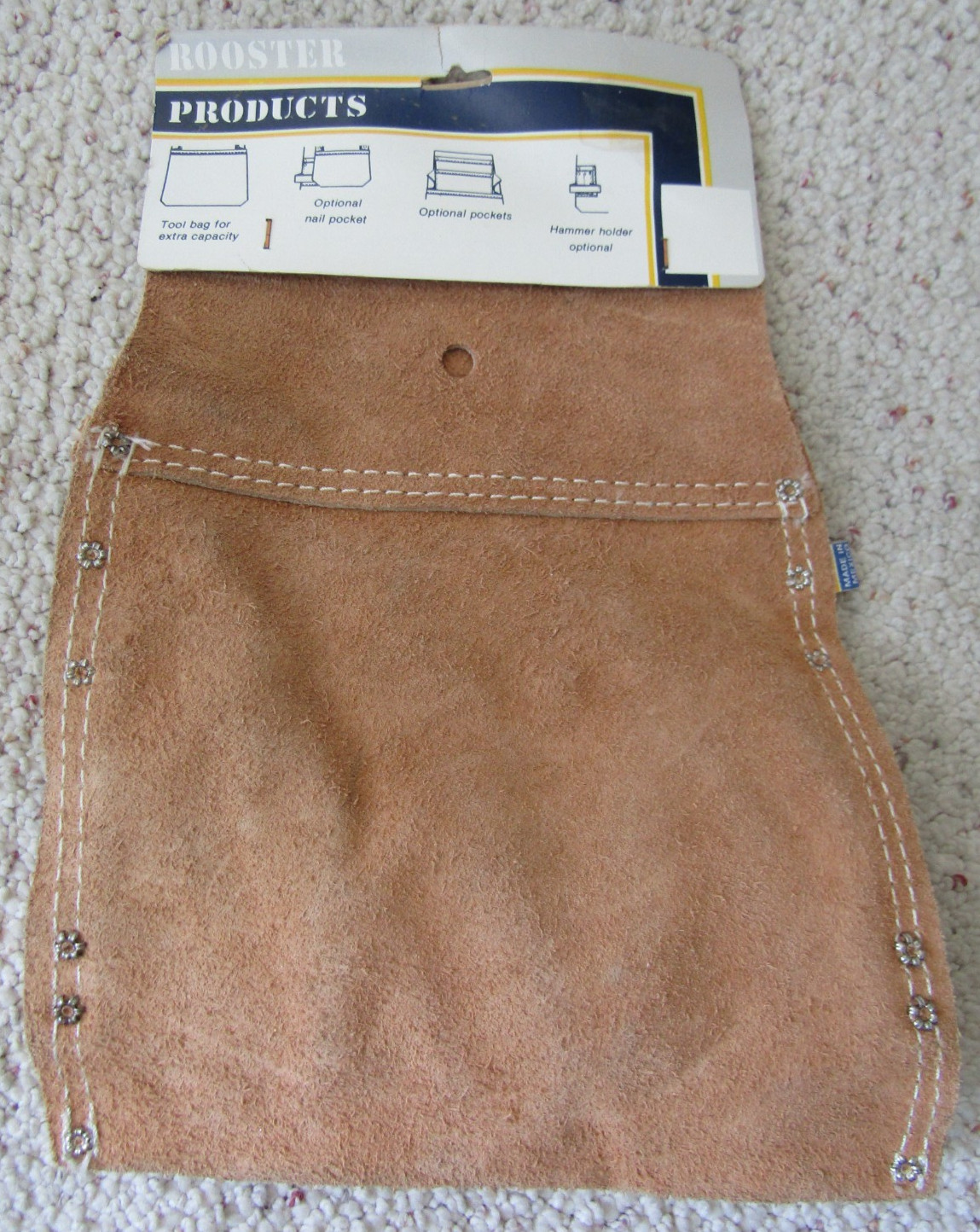 Rooster ProSelect RE-823 Nail Tool Suede Leather Pouch Bag Heavy Duty 11×9.5 NEW