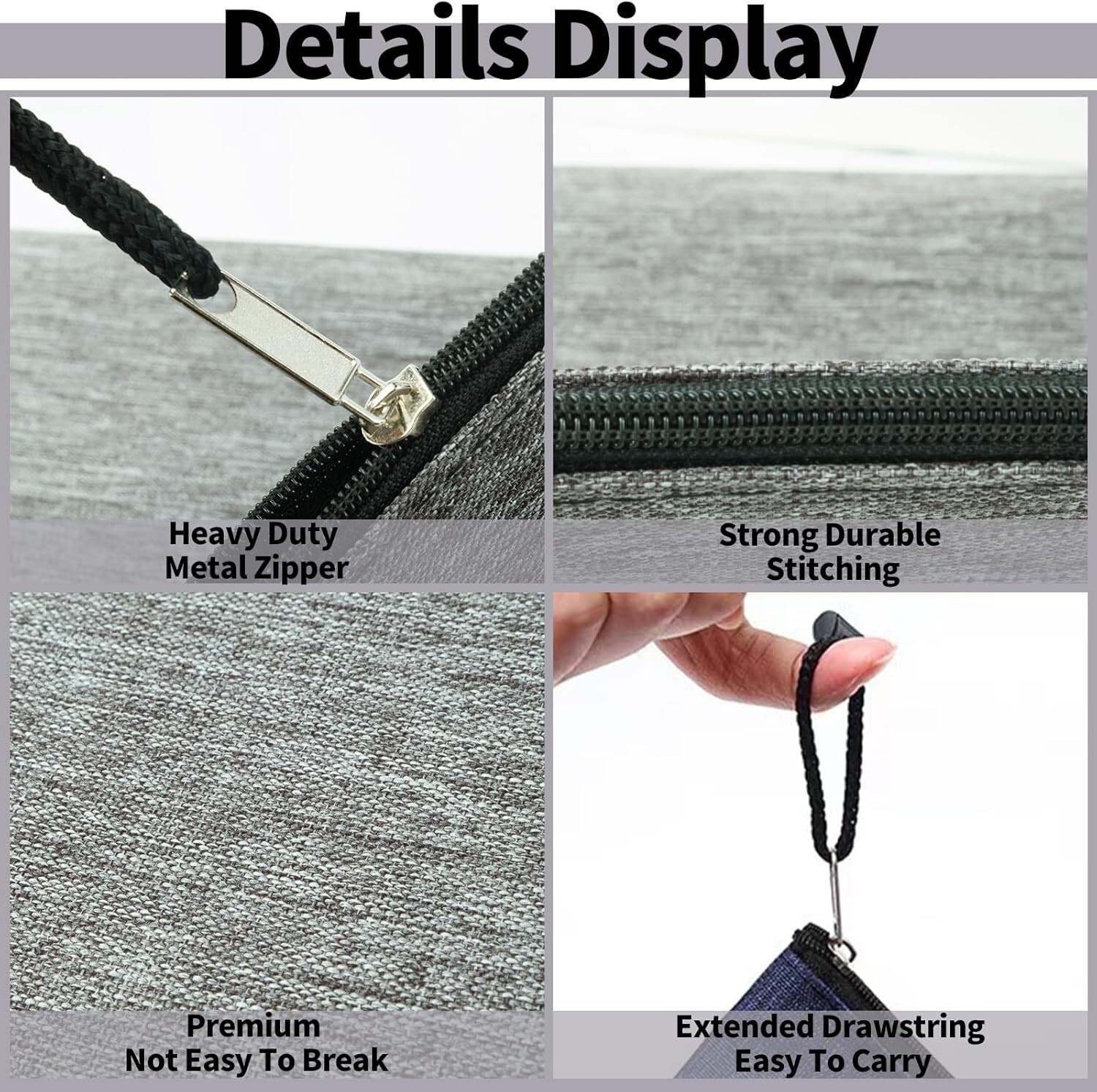 Tool Pouches With Zipper 3 Pack Waterproof Small Tool Bag 7.9 x 11.4 inches