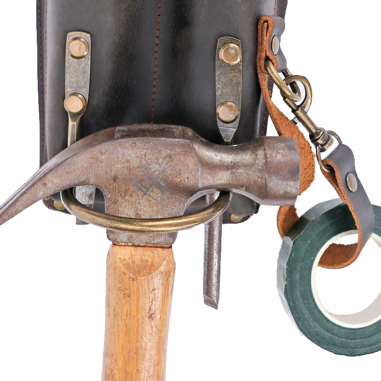 TOURBON Leather Electrician DIY Tool Holder Tunnel Hammer Belt Pouch 5-in-1 Case