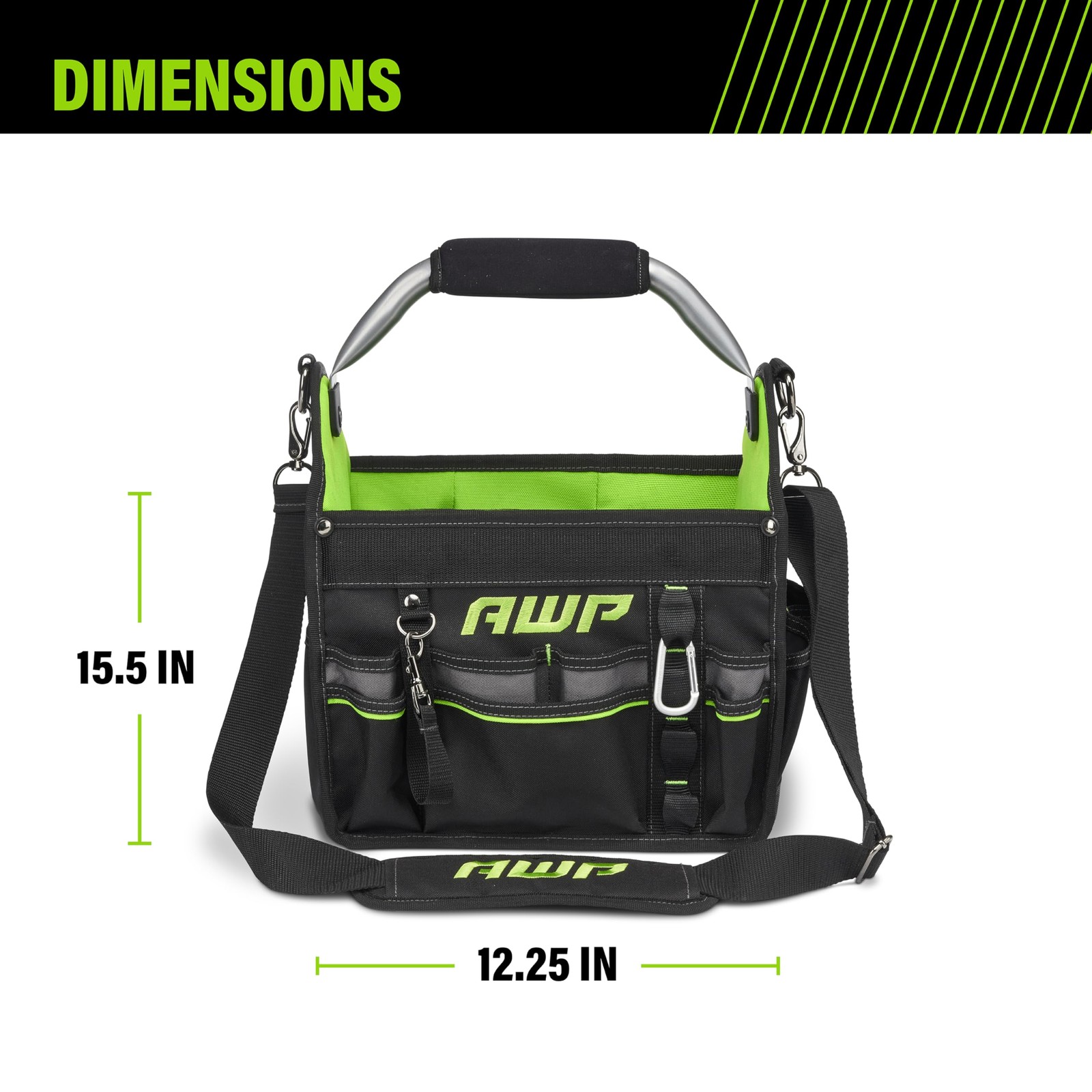 12Inch Tool Tote with Rotating Handle, WaterResistant for Easy Access