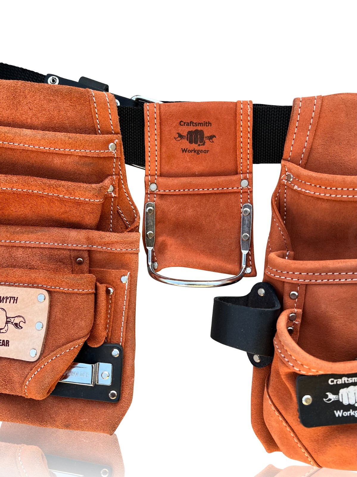 Professional Grade Heavy Duty Suede Leather Framer Roofer Belt with Handles