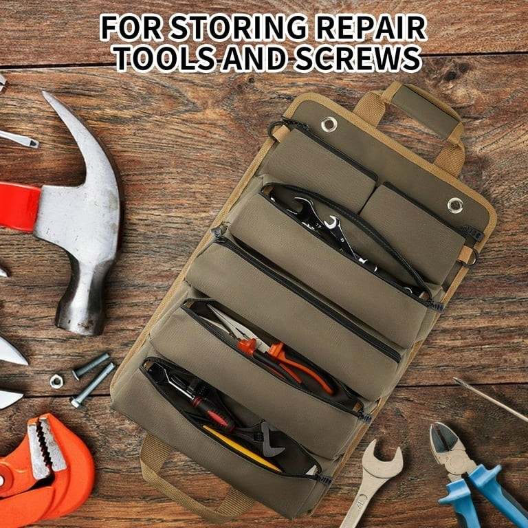 Heavy Duty Roll Up Tool Bag, Tool Roll Bag Organizers, 900D Waterproof Oxford…