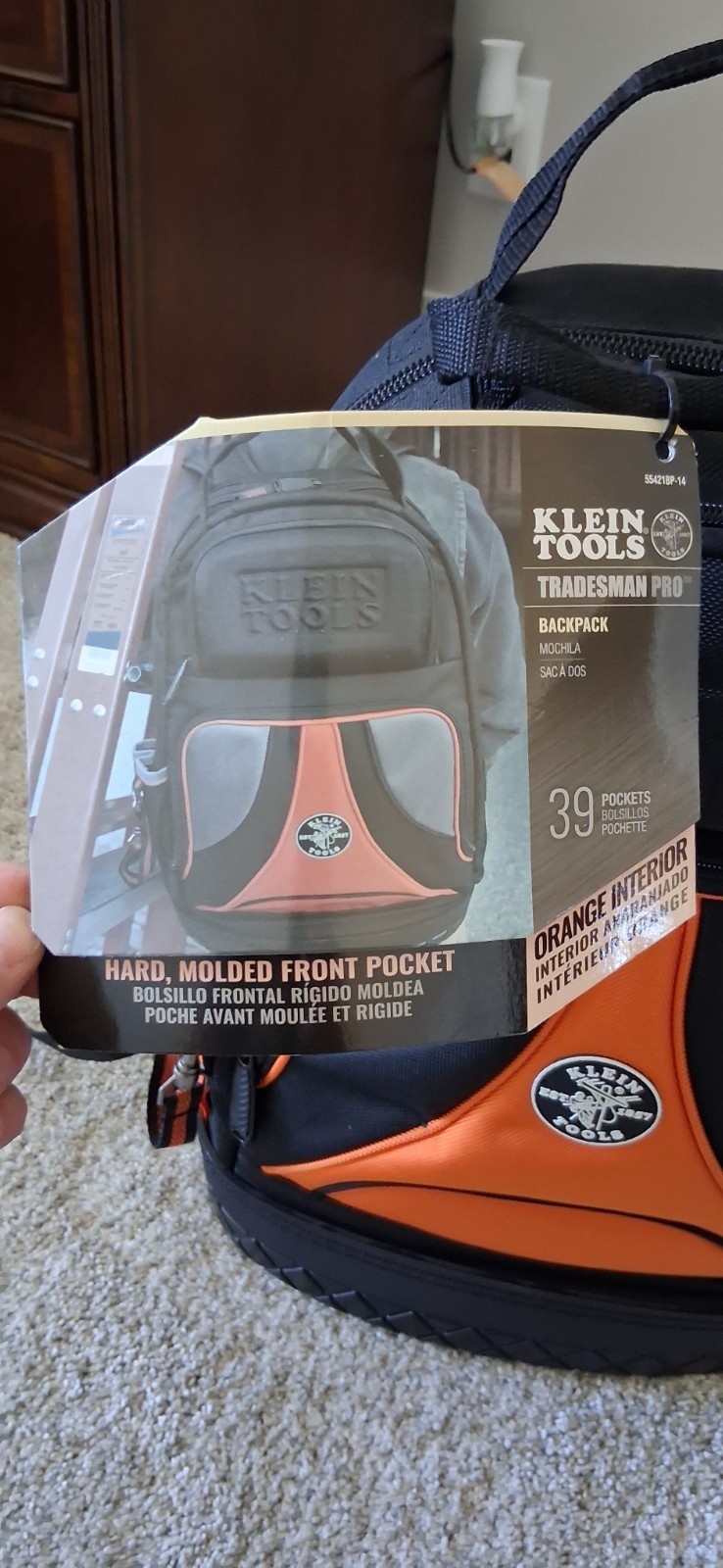 Klein Tools 55421BP-14 Tradesman Pro Tool Backpack, 39 Pockets, Molded Bottom