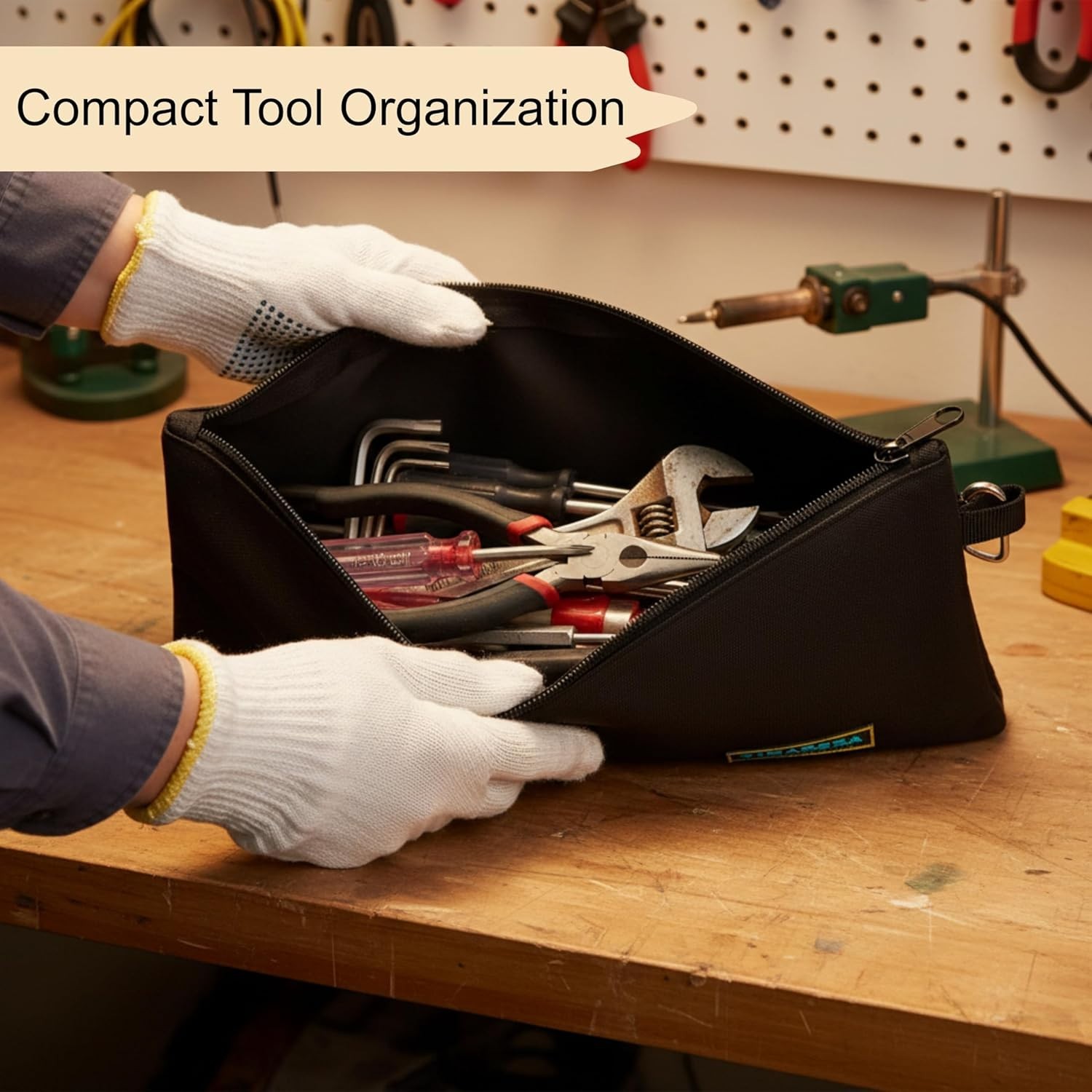 Durable Canvas Tool Organizer Pouch – Compact 11.8 x 7.9 Inch for Professionals