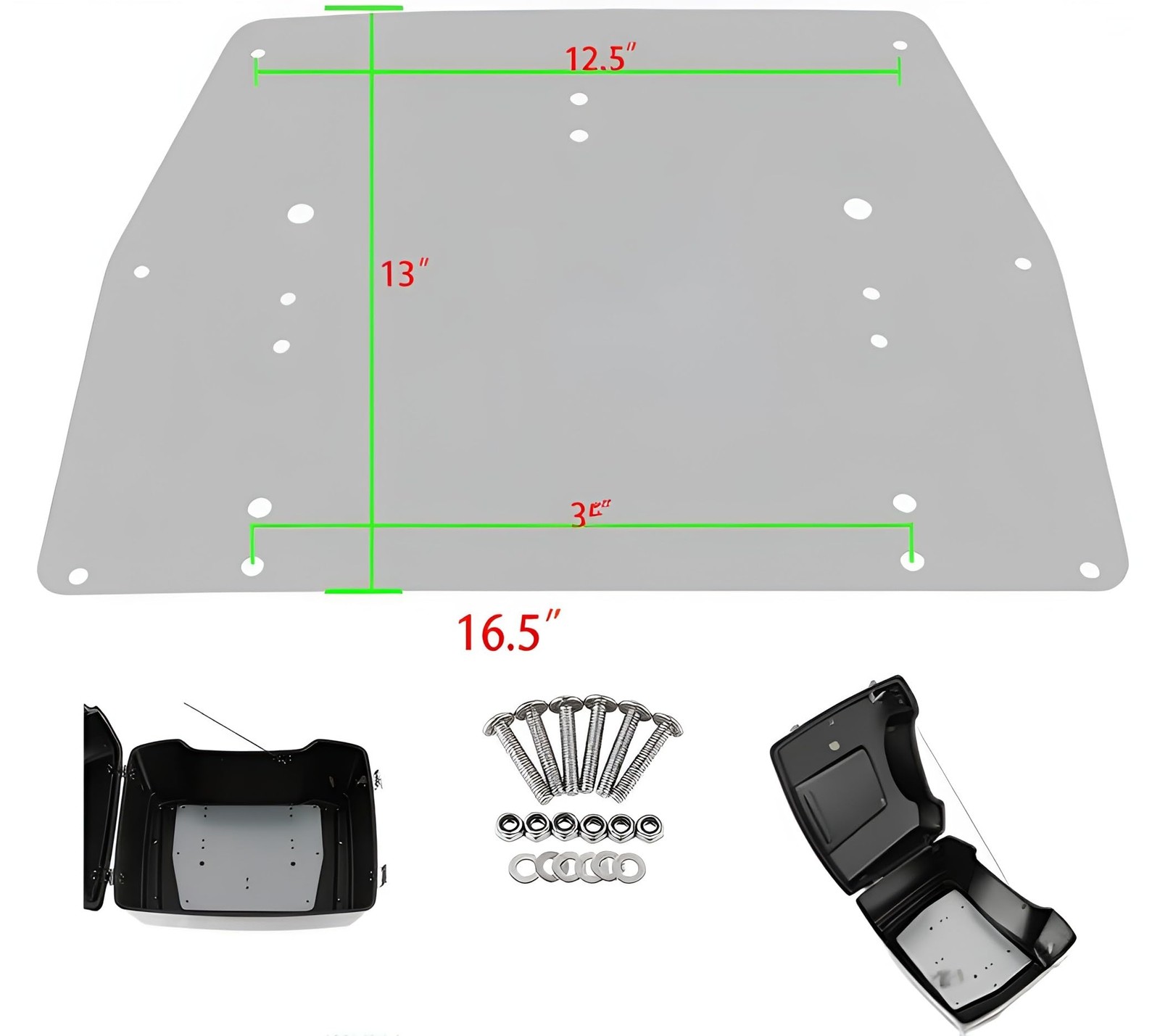 Tour Pack Pack Trunk Base Plate Inner Reinforcement Metal Plate Fit for Harle…