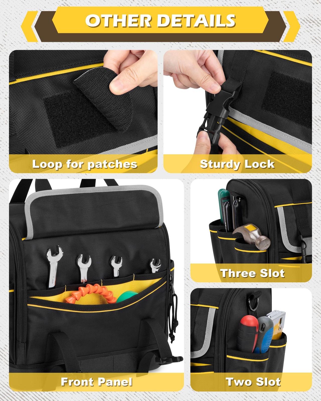 12-Inch Tool Bag with Hard Bottom, Electrician Tool Box Organizer with Detach…