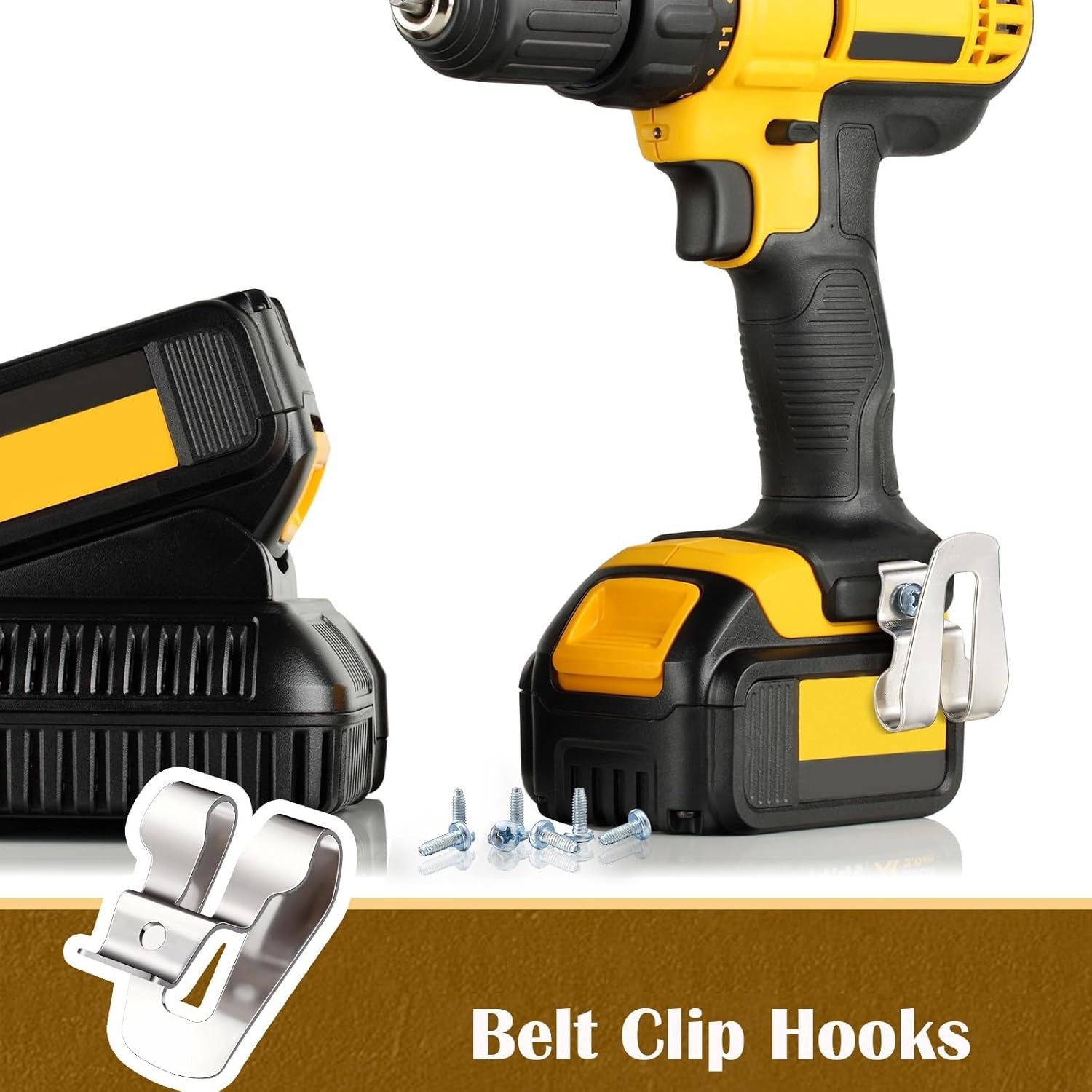 Compact Stainless Steel Drill Hook Clips – 8 Pack for Effortless Tool Storage