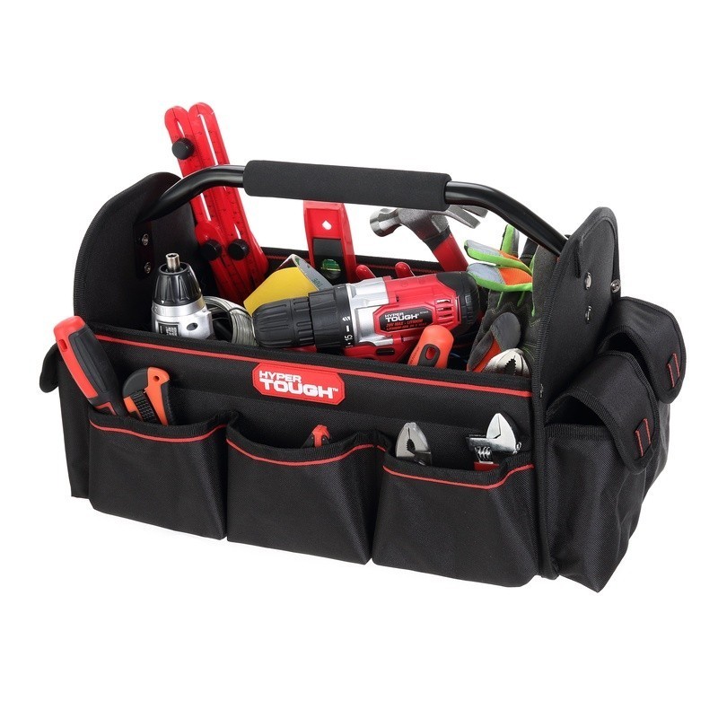 16 Inch Open Top Tool Tote Organizer W/ 20 Pockets Durable Storage Bag New