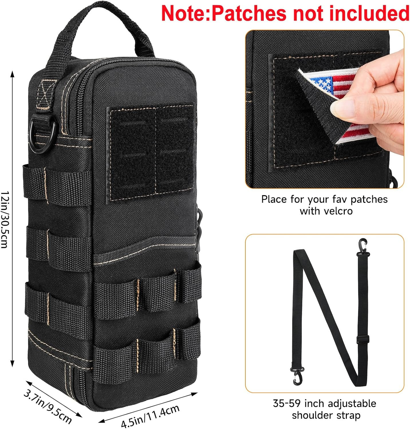 Portable Tool Bag Small Tactical Organizer Pouch with Strap and Carabiner
