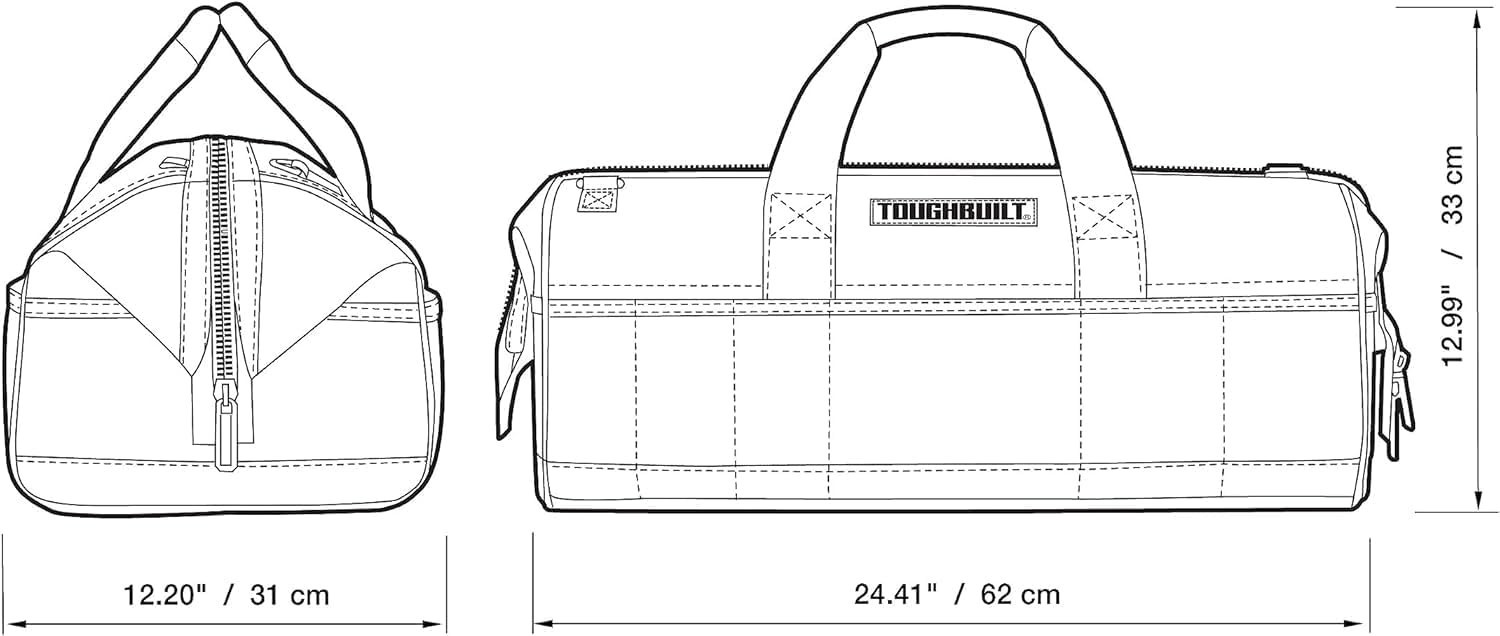 ToughBuilt – 24″ Builder Bag 16 outer pockets and 10 inner pockets , Black