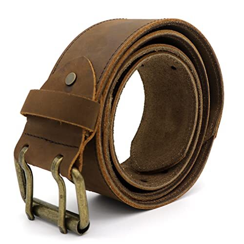 Tourbon Leather Workshop Tool Work Belt 2” Wide With Double Prong Tongue Roller