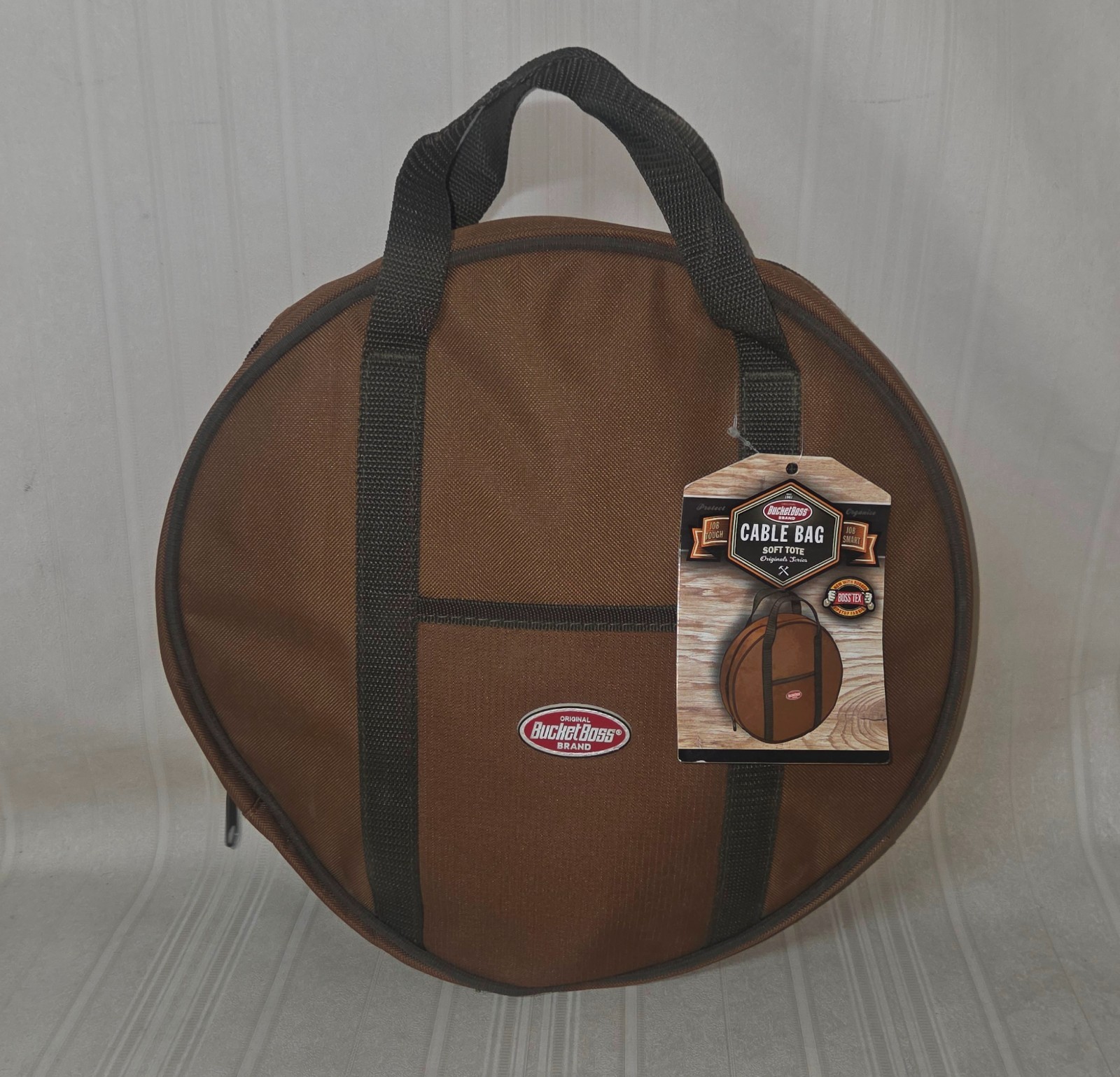 Bucket Boss Cable Bag Brown & Durable Tool Storage Organizer Soft Tote NEW