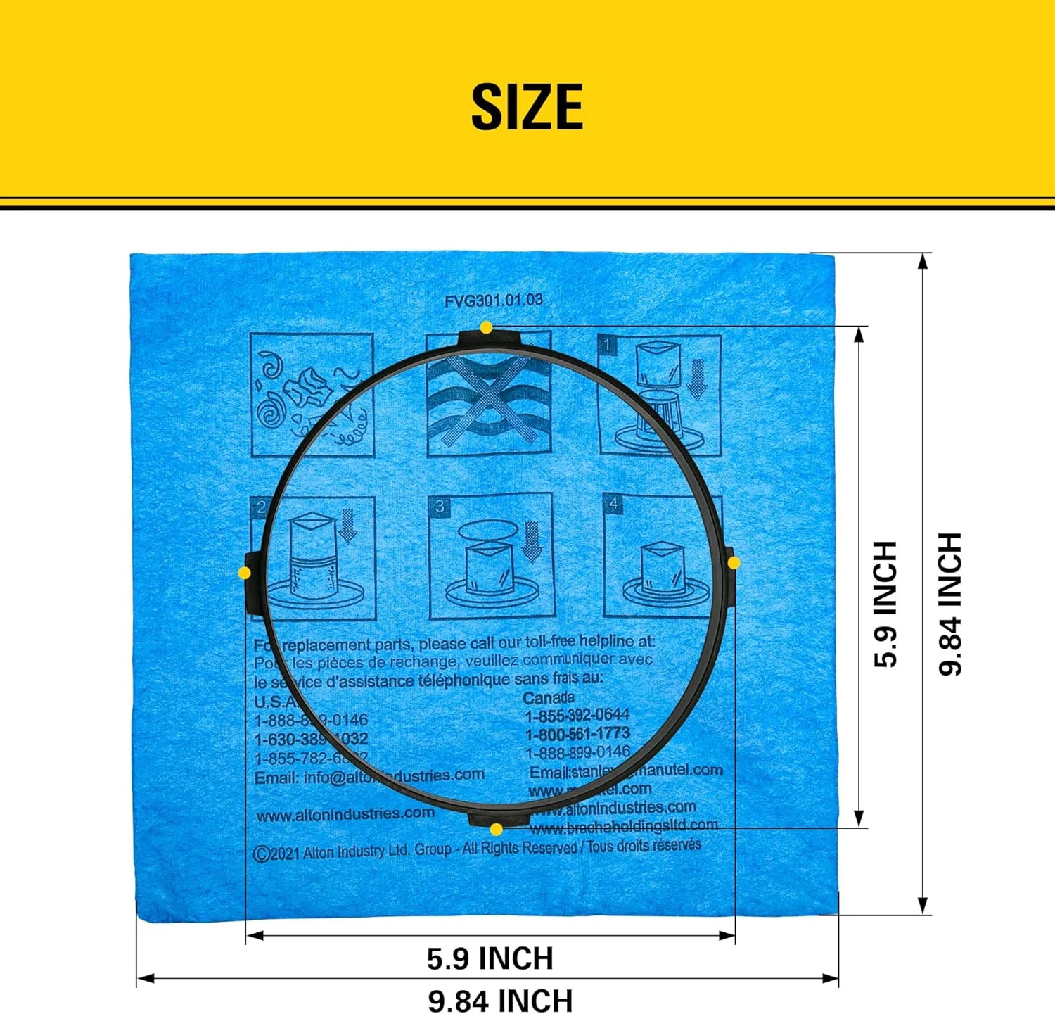 STANLEY – 251201 Stanley 25-1201 Blue Cloth, Reusable Filter with Clamp Ring for