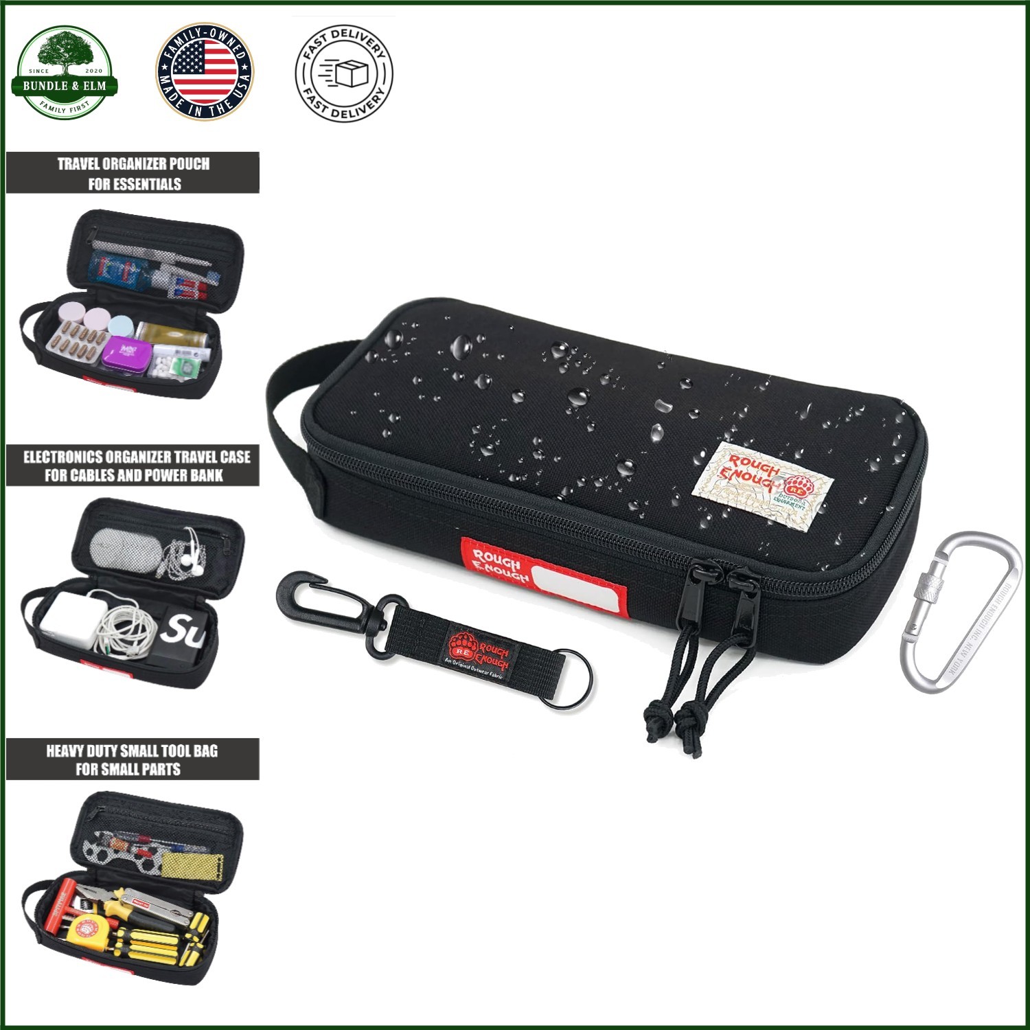 Small Waterproof Tool Pouch with Dual Compartments and Durable Fabric Design