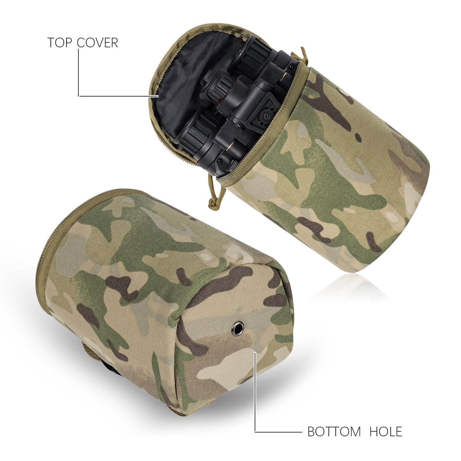 Lonloke Tactical NVG Pouch，MOLLE Night Vision Carrying Case，Soft Padded MC