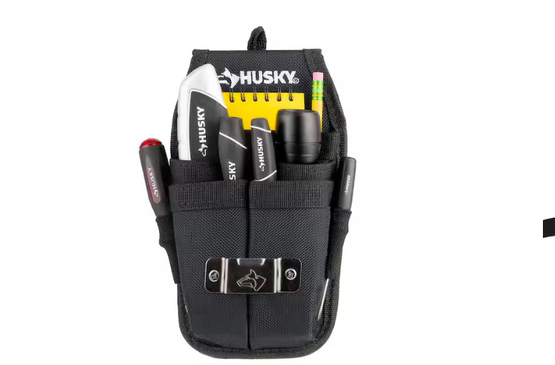 5 In. 5-Pocket Black Four Barrel Tool Belt Pouch